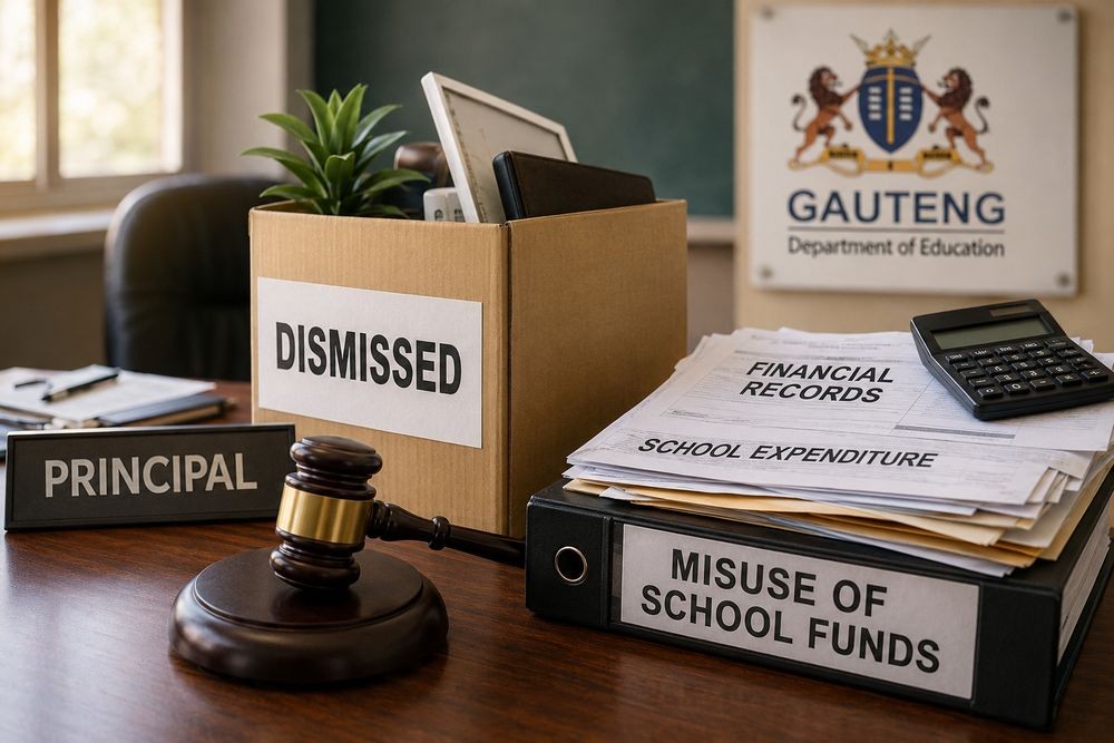 Gauteng principal fired for stealing school funds to buy TV, laptop, and projector